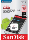 Карта памяти  Micro SD 128 Gb Sandisk Ultra class10, 100Mb/s, UHS-I (SDSQUNR-128G-GN6MN)