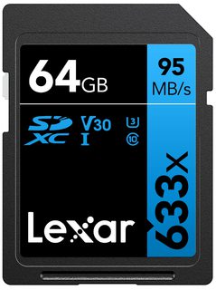 Карта памяти  SD  64 Gb Lexar 633x (45/95 Mb/s)