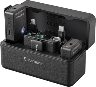Радиосистема Saramonic ULTRA 01 (TX+TX+RX) в кейсе с подзарядкой, 3,5мм, USB-C, Lightning, черный