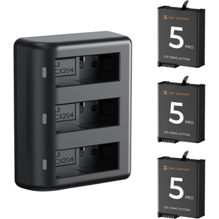 Набор K&F Concept 3 аккумулятора для DJI Osmo Action 5 Pro/ 4/ 3 (2100mAh) + ЗУ (KF28.0086)